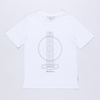 Kids Linear Guitar T-Shirt (White)