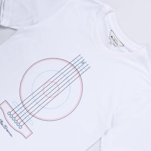 Kids Linear Guitar T-Shirt (White)