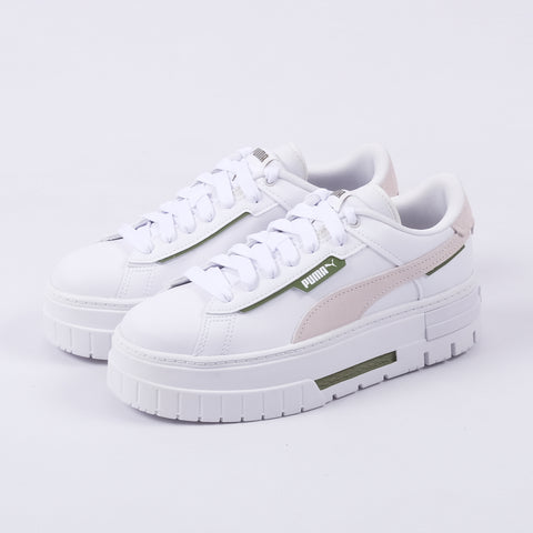 Mayze Crashed Sneakers (White/Vapour Grey)
