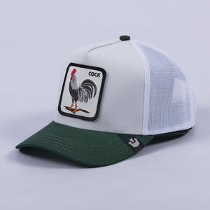 v2 Rooster Trucker Hat (White/Green)
