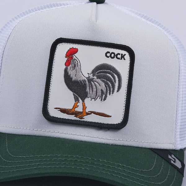 v2 Rooster Trucker Hat (White/Green)