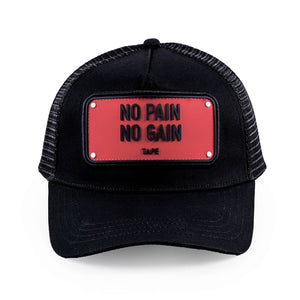 No Pain No Gain Trucker Hat (Black/Burgundy)