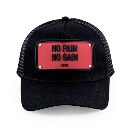No Pain No Gain Trucker Hat (Black/Burgundy)