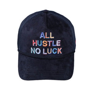 Hustle No Luck Trucker Hat (Navy)