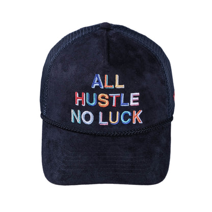Hustle No Luck Trucker Hat (Navy)
