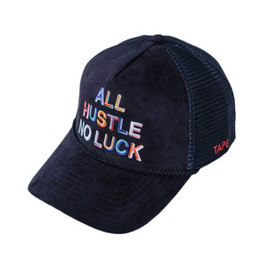 Hustle No Luck Trucker Hat (Navy)