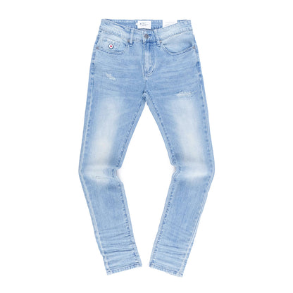 Abrasion Slim Jeans (Blue)