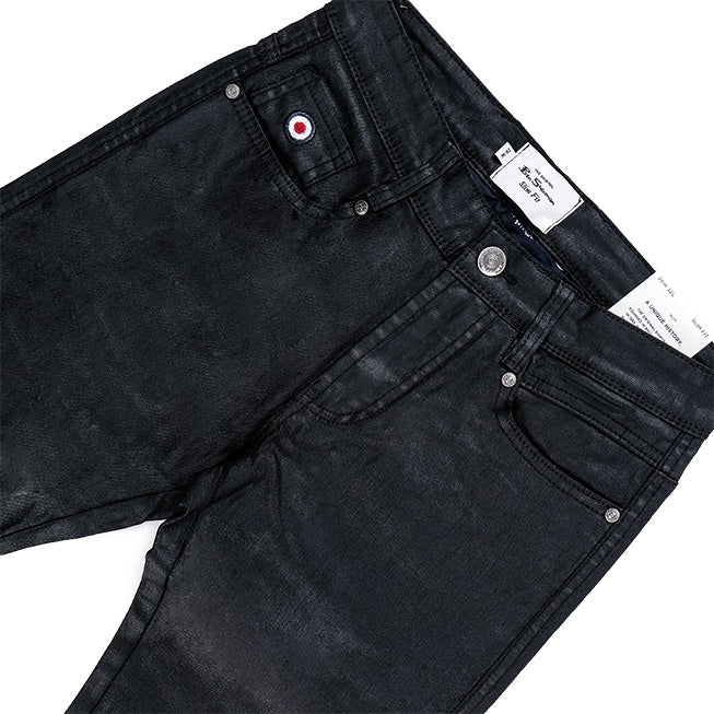 ホ*ド様 blackbarrett acrylic coating denim Wax Coated Jeans (Black)