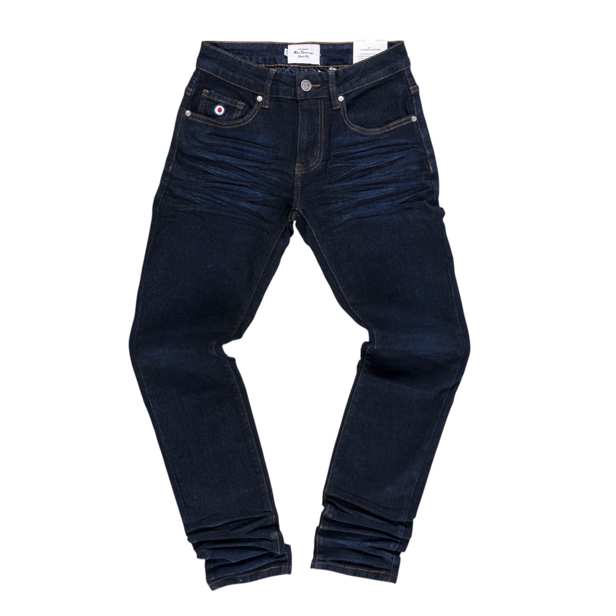 パンツ remake luster coating indigo denim Garment Coated Slim Jeans (Dark Indigo)