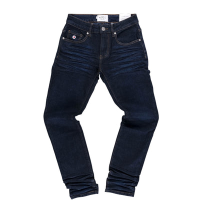 Garment Coated Slim Jeans (Dark Indigo)