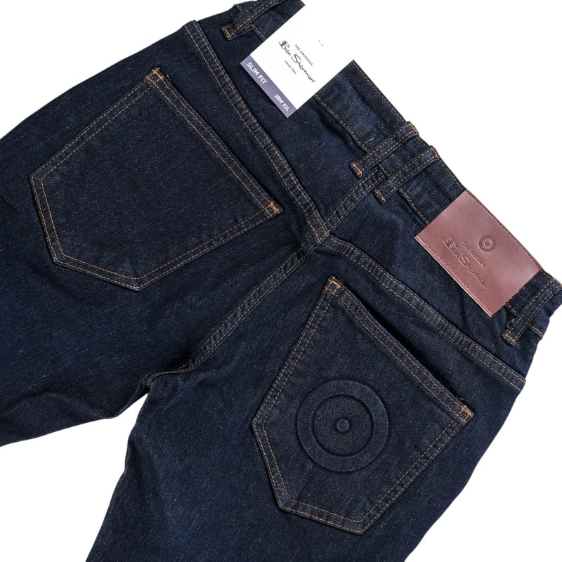 Garment Coated Slim Jeans (Dark Indigo)