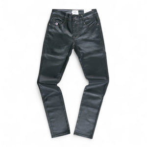 Wax Coated Sheen Slim Fit Jeans (Olive)