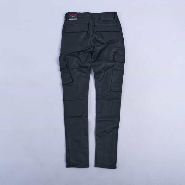 Leo Wax Cargo Skinny Jeans (Black) TAPE Online