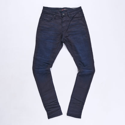 Phoenix Wax Coated Skinny Jeans (Black/Blue)