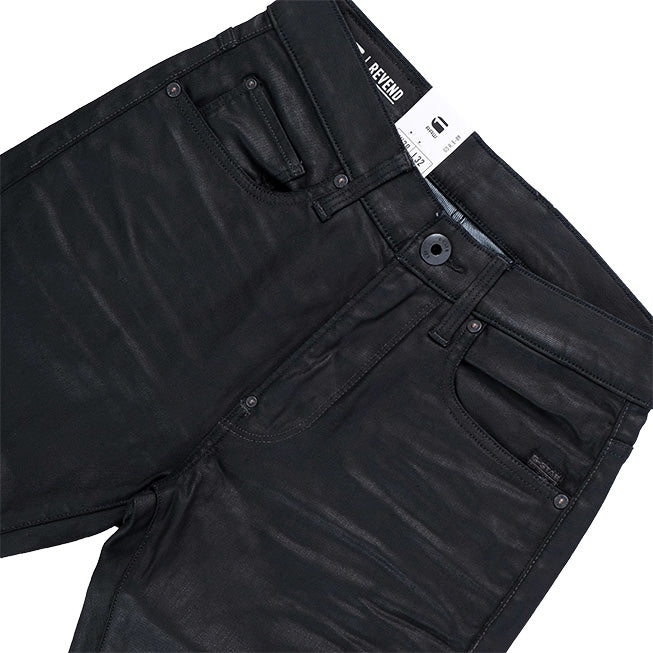 Skinny Waxed Jeans Mens Revend Wax Coated Skinny Jeans (Black)