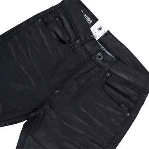 Revend Wax Coated Skinny Jeans (Black)