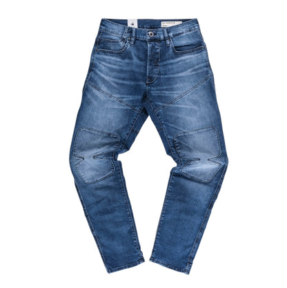 Biker Patched 3D Slim Jeans (Blue)