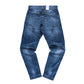 Biker Patched 3D Slim Jeans (Blue)