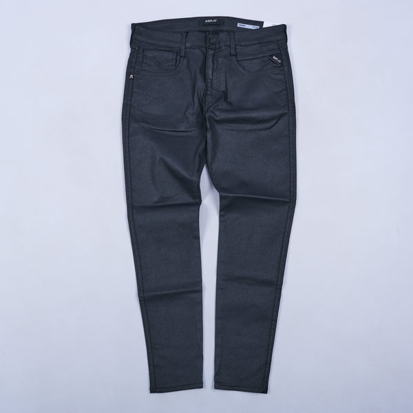 Bronny Wax Slim Tapered Jeans (Black)