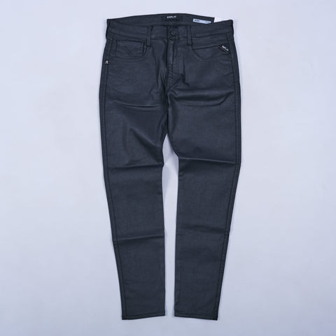 Bronny Wax Slim Tapered Jeans (Black)
