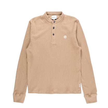 Henley Waffle Sweater (Corn Stalk)