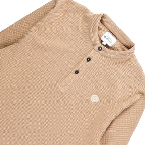 Henley Waffle Sweater (Corn Stalk)