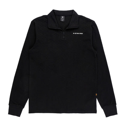 Checquard Tweeter Half Zip Sweater (Black)