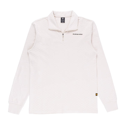 Checquard Tweeter Half Zip Sweater (White Bait)
