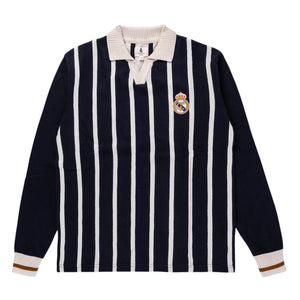Real Madrid Stripe LS Knit Jersey (Navy)