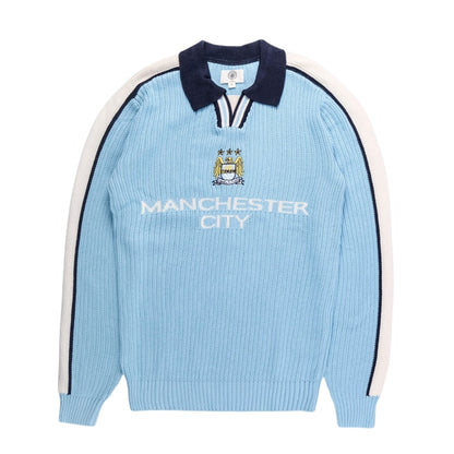 Manchester City Retro LS Knit Golfer Jersey (Sky B