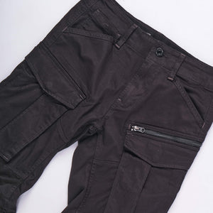 Rovic Zip 3D Regular Tapered Cargo Pants (Black)