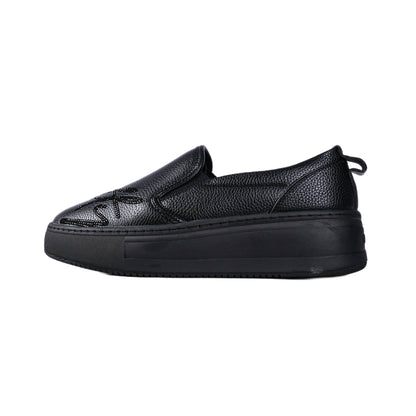 Granby Pu Rhinestone Sneakers (Black)