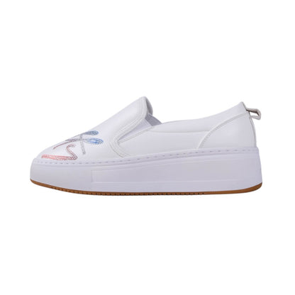 Granby PU Rhinestone Sneakers (White)