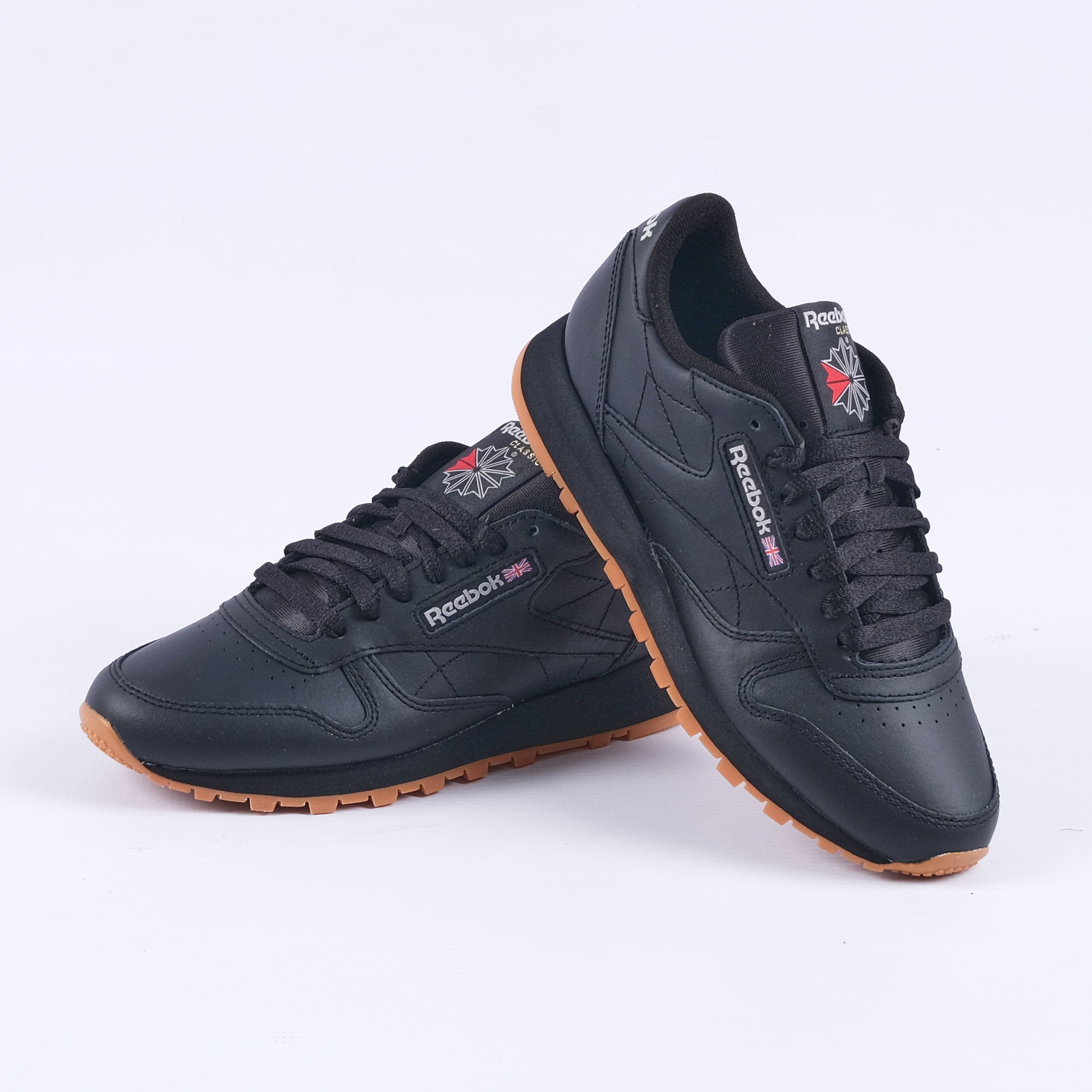 Classic Leather Sneakers (Black) - Main Image