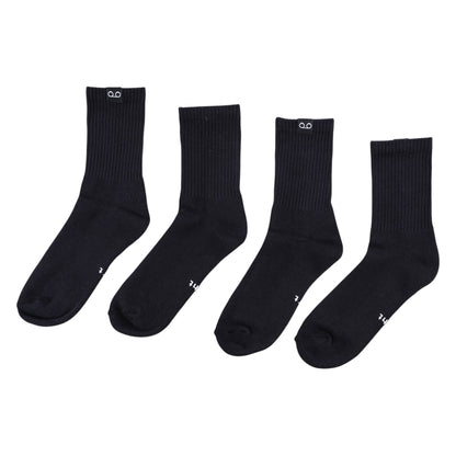 3/4 Double Pack Socks (Black/Black)