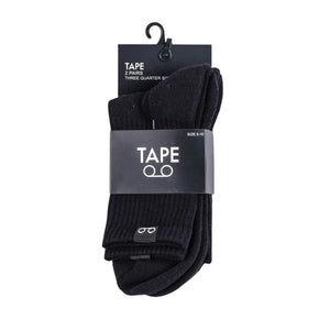 3/4 Double Pack Socks (Black/Black)