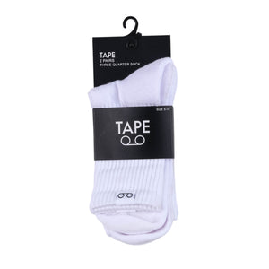 3/4 Double Pack Socks (White/White)