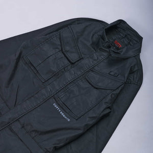 Pilot Wax Coated Denim Flight Suit (Black)