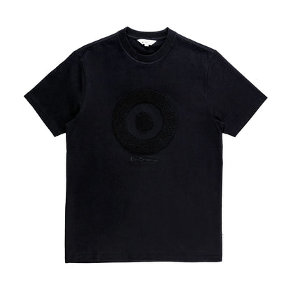 Target Towelling Applique Crew T-Shirt (Black)