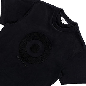 Target Towelling Applique Crew T-Shirt (Black)