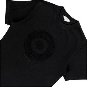 Target Towelling Applique Crew T-Shirt (Black)