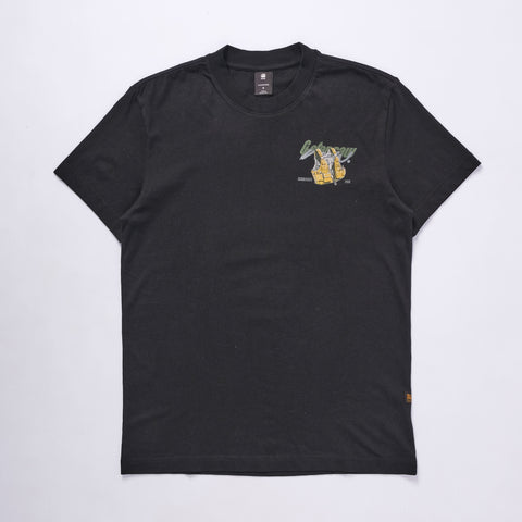 Vest Back Graphic T-Shirt (Black)