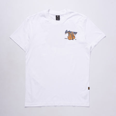 Vest Back Graphic T-Shirt (White)