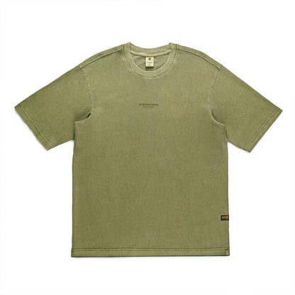 Overdyed Centre Chest Boxy T-Shirt (Olive)