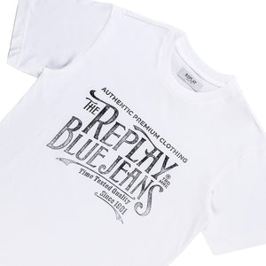 Authentic Blue Regular T-Shirt (White)