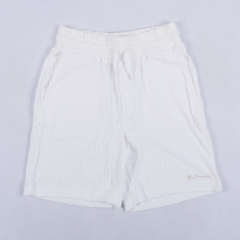 Terry Textured Shorts (Off White)