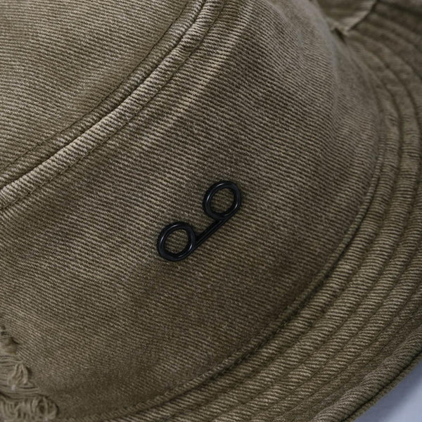 TAPE Ripped Denim Bucket Hat (Olive)